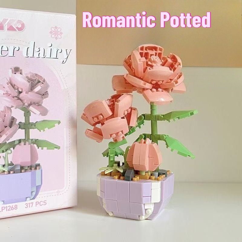 Bonsai Garden Lego Set - Mini Ingemaakte Bloemen Bouwsteen Sets Kids