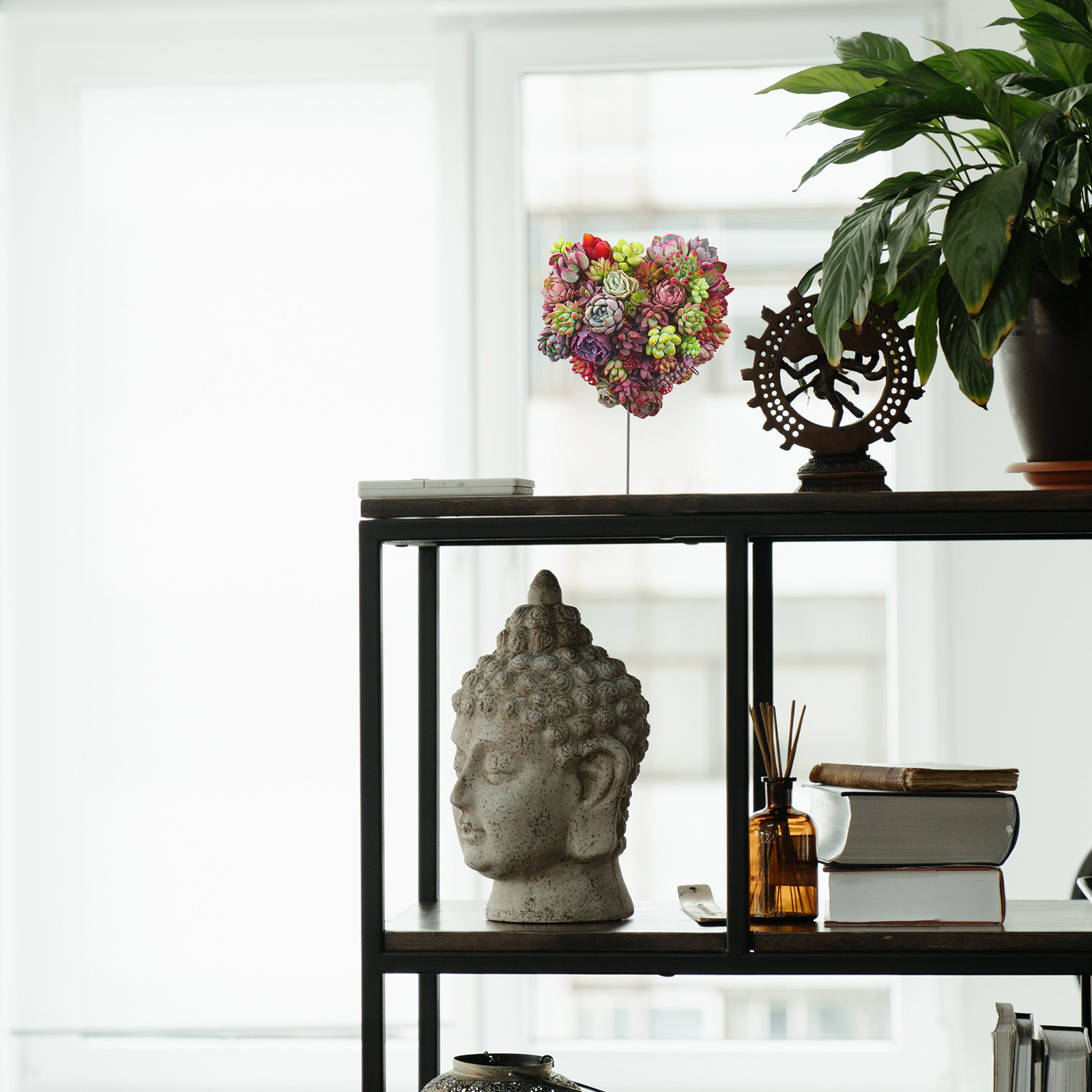 Bonsai Garden Wall - IJzeren bloemenframe Retro driedimensionaal hartvormig aan