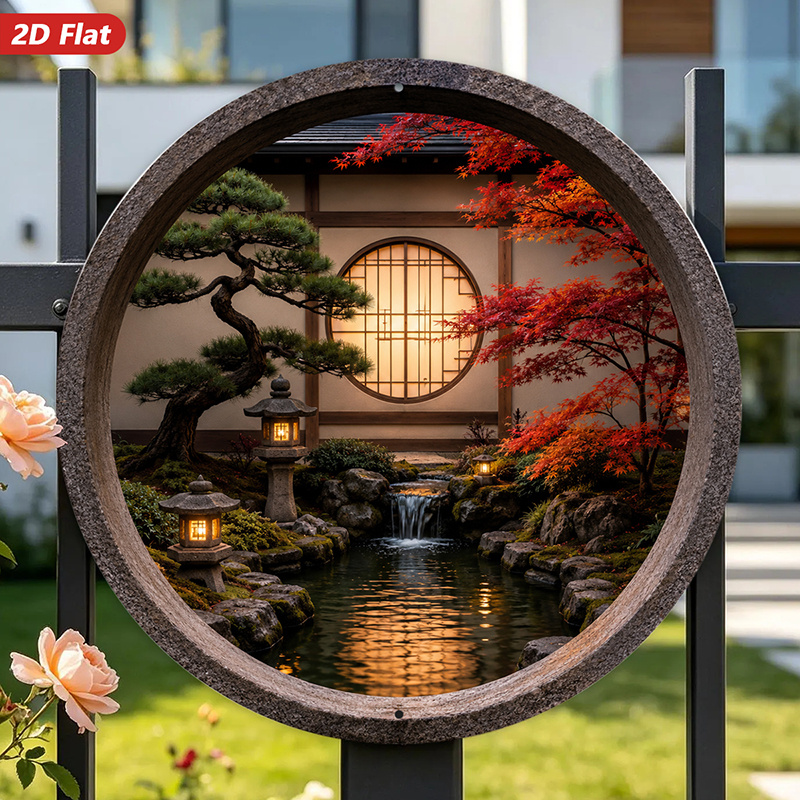 2D Plat, 1 stuk rond metalen w - Bonsai Garden Wall recensie en prijs
