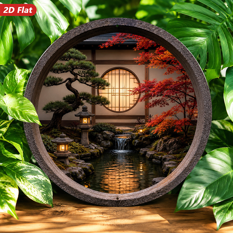 2D Plat, 1 stuk rond metalen w - Bonsai Garden Wall recensie en prijs